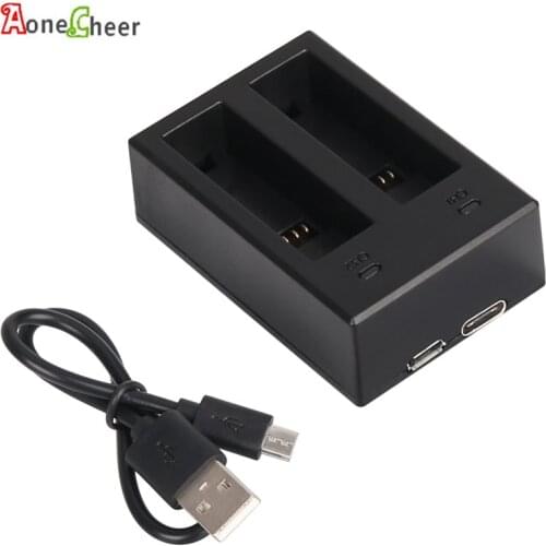 Dual USB Battery Charger for Gopro Fusion Camera Charge 1/2 Batteries Portable Travel Charger USB cable for Gopro Accessories