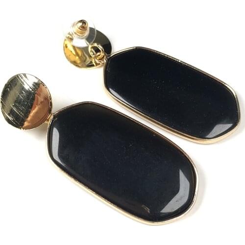 New Nature Agates Earrings Diamonds Shape for DIY Women Wearing Jewelry Earrings Best Gift Size 23x48mm