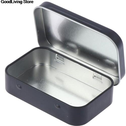 1x Black Tobacco Storage Box Humidor Rolling Paper Box Cigarette Case Box Jewelry Candy Coin Key Organizer Tin Flip Gifts Sealed