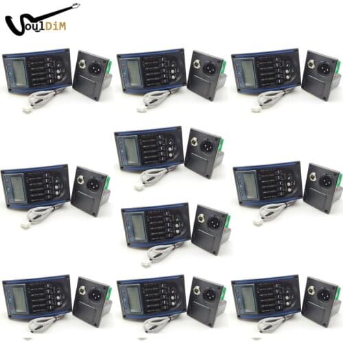 10Pcs 5 Bands LC-5 LC-4 Guitar Pickup for Acoustic Guitarra Preamp EQ Equalizer with Digital Tuner Guitar Parts