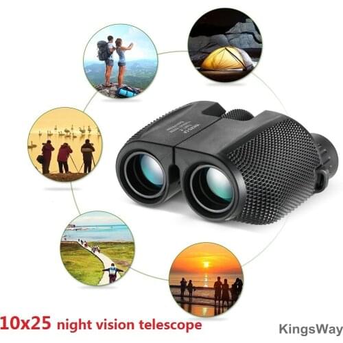 10x25 High-definition Night Vision Binoculars Outdoor Waterproof High Times All-optical Binoculars Telescope for Travel Camping