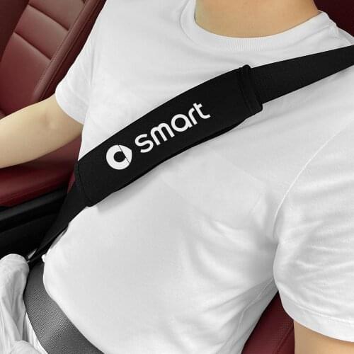 2Pcs Car Seat Belt Cover Shoulder Protection Pads For Smart Fortwo Forfour 453 451 450 Strap Pad Cushion Cover Car Accessories