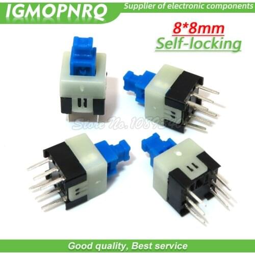 20PCS 8X8 8*8 mm 6Pin Push Tactile Switch Self lock /Off button Latching switch IGMOPNRQ
