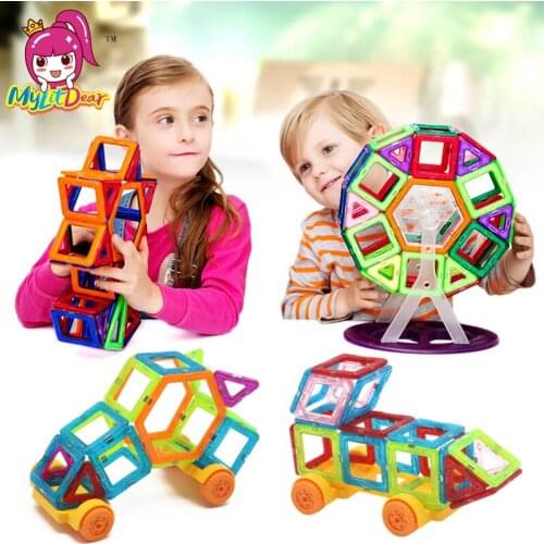 21-97pcs Kids Toys Educational Mini Magnetic Designer 3D DIY Models Construction Creative Enlighten Building Toy Gifts