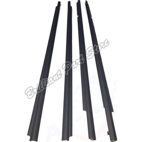 4X Black Door Window Moulding Sweep-Belt Molding Weatherstrips Fit For Highlander Kluger 08-10