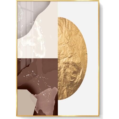 Abstract Golden Plant Leaves Printed Fabric 11CT Cross-Stitch Complete Kit DIY Embroidery DMC Threads Craft Painting Decor