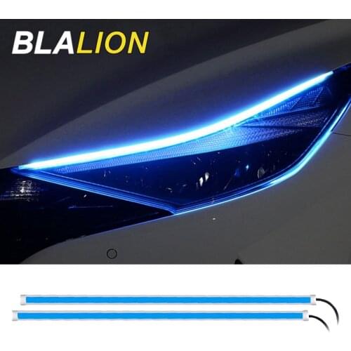 24 Inch Car Led Light Strip Dual Color LED Headlight Daytime Running Lights Flexible Flowing Car Turn Signal Lamp DRL Waterproof