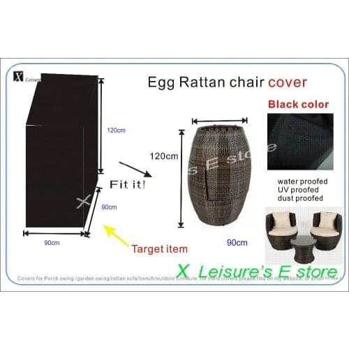 Free shipping,Furniture cover ,Egg rattan chair cover, H120xW90xL90cm ,Black color