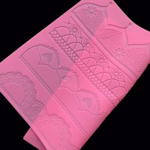 Minsunbak Large Lace Mat Fondant Mold Cake Decorating Tools Lace Silicone Mold Sugarcraft Baking Tools