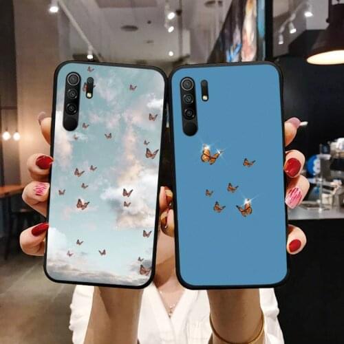 Beauty Butterfly Phone Case Phone Case For Xiaomi Mi Redmi Note 7 8 9 pro 8T 9T 9S 9A 10 Lite pro