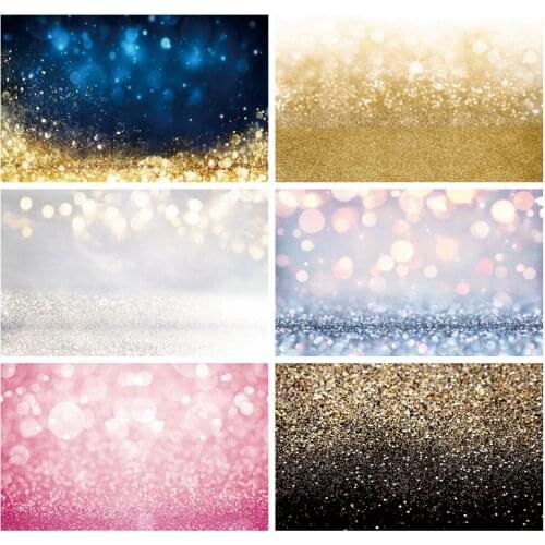 Dreamy Glitters Light Bokeh Shiny Golden Wedding Photography Backgrounds Birthday Backdrops Party Decor Photocall Photozone Prop