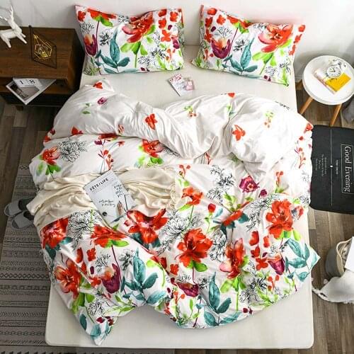 Svetanya Floral Duvet Cover +Pillowcase Microfiber Bedding Set Single Full Queen King Double Size