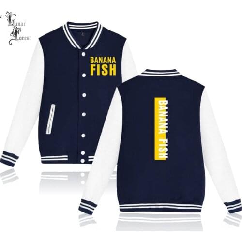 BANANA FISH Men/Women Autumn/Winter Baseball Jacket and Coats Long Sleeves Japanese Anime Streetwear Plus Size