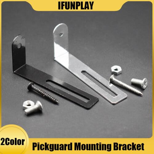 Electric Guitar Pickguard Mounting Bracket L Shape Stand for LP Electric Guitar w Nut Screw Black/Chrome
