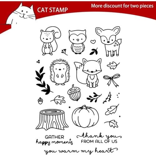 Cartoon Cute Animals Cutting Dies Clear Stamps For Scrapbooking Card Making Photo Album Silicone Stamp DIY Decorative Crafts