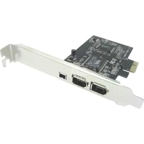 NEW PCIe with 6Pins PCI-E FIREWIRE 400 IEEE 1394 CARD VIA CHIPSET WORK WIN7 MAC OS Pci-e To 1394 A B WITH CABLE, VIA Chipset
