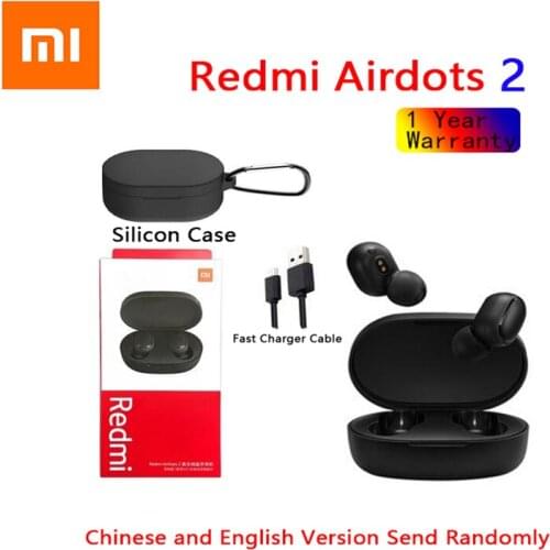 New Xiaomi Redmi AirDots 2 Wireless Bluetooth 5.0 redmi airdots2 Mi Ture Wireless Earbuds In-Ear stereo bass NOT redmi airdots s