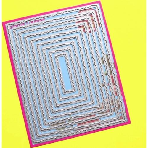 Cutting dies A2 Torn edge Rectangle Scrapbook Cardmaking Paper Craft DIY Metal Stencil Surprise Creation dies