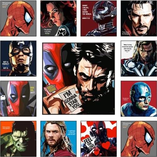 Marvel Avengers Canvas Painting Superheroes Posters and Prints Captain America Wall Art Picture for Childrens Room Decor Gift