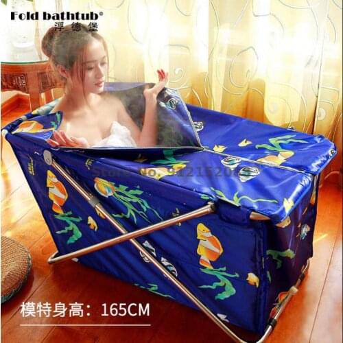 Fudeburg Folding Bathtub Adult Bathtub Household Bubble Free Bathtub Movable Bathtub Thickened And Enlarged