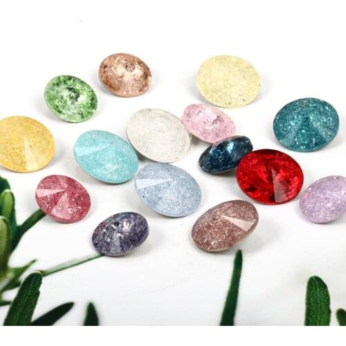 Ice Glass Rivoli Loose Rhinestones for Clothes Jewelry Decoration Lovely Fashion Pointback Strass Crystal Applique Crystal Beads