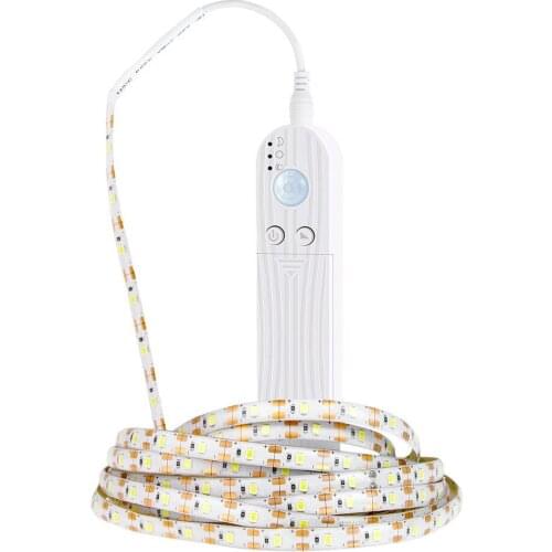 LED Strip Light Indoor PIR Motion Sensor Detector Flexible Tape 5V LED Waterproof Lamp 1M 2M 3M SMD2835 AAA Battery Power