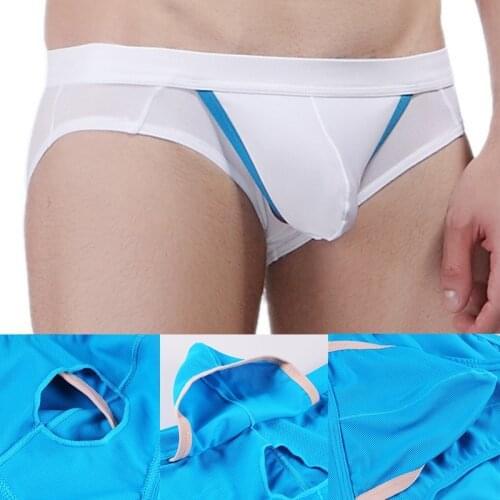 Sexy Men Underwear Open Front Mens Briefs Big Penis Pouch Hole Mens Panties Low Rise Male Underpants Slips Hombre