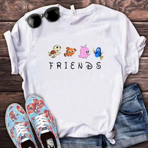 Finding Dory Nemo Female Shirt Unisex Casual Comfort T-shirt Cartoon Sea Fish Women Tee Friends Printing Short Sleeve Women Tops