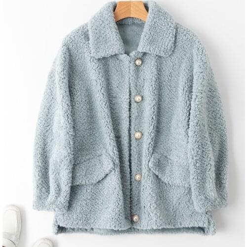 Shearling Sheep Real Fur Coat Female 100% Wool Coat Winter Jacket Women Lamb Fur Korean Jackets Chaqueta Mujer MY4002 s