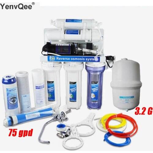 1 MICRON PPF+GAC+CTO+RO+T33 /(USA GE 75GPD RO )WATER FILTER machine FOR 5 STAGE REVERSE OSMOSIS Water Purifier