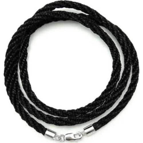 18" 2.0mm Fabric Cotton Braided Cord Rope Necklace With S925-Color Lobster Clasps Jewelry Making Bijoux