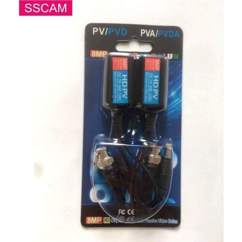 5 Pairs 8MP Video Balun CCTV Passive Converter BNC DC 2 IN 1 to RJ45 Transceiver For 2MP 5MP 8MP CVI/TVI/AHD Cameras
