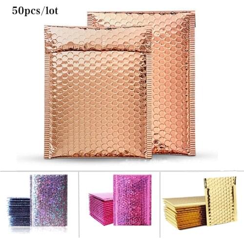 50 rose gold bubble envelopes / Rose Gold bubble mailers for gift packaging, wedding gift bags and mailing envelopes