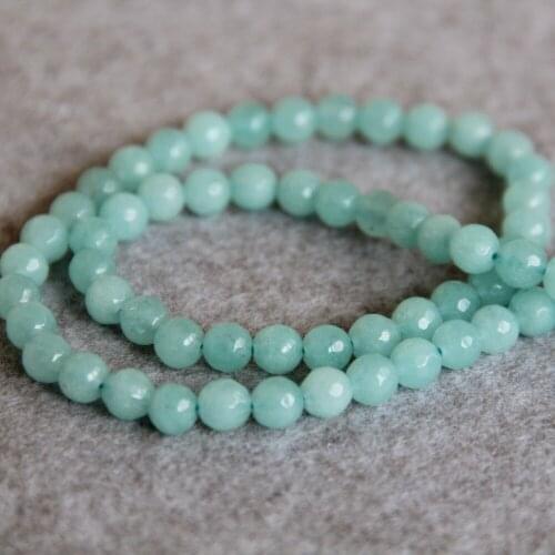 6mm Accessory Crafts Parts Blue Beads Round Chalcedony Balls Stone Faceted Beads 15inch Jewelry Making Wholesale Fitting Female