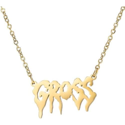 BAECYT New Fashion Gothic Initial Necklace Choker Punk Hip Pop Irregular Words Angel Letter Necklaces For Women Men Rock Gift