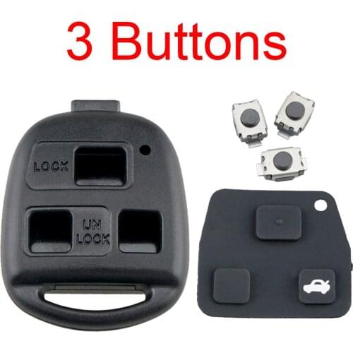 3 Button Remote Car Key Shell Case Auto Key Shell Replacement for Toyota RAV4 Yaris Prado Corolla Land Cruiser Previa Tarago