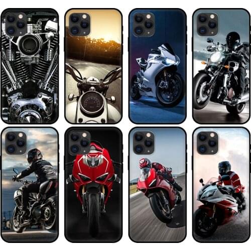 Black tpu case for iphone 5 5s se 2020 6 6s 7 8 plus x 10 XR XS 11 12 mini pro MAX bike motorcycle speed motorbike vehicle tire
