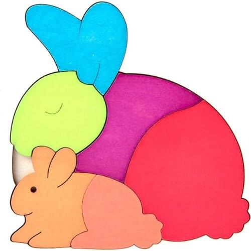 Montessori Quality Baby Wooden Educational Toys Fun Children Animal Cartoon Exercise Intelligence Color Cognitive Puzzle Gift