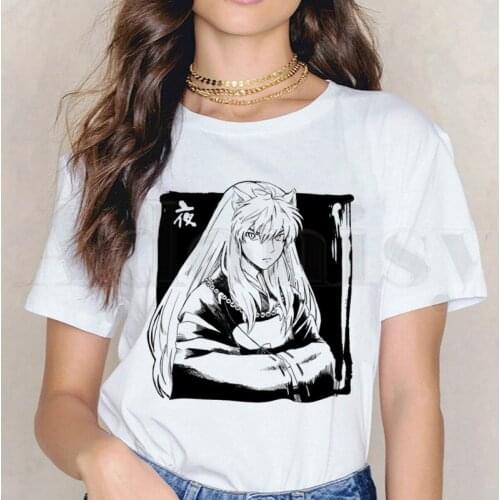 Feudal Demon Inuyasha Higurashi Kagome Anime Short Sleeve Female Tops Tees Harajuku Vogue VintageT Shirts Womens T-shirt