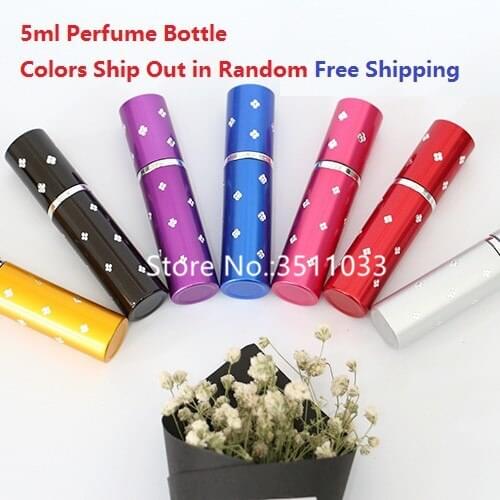 5ML Refillable Empty Spray Perfume Bottle Metal Perfume Bottle Tube Cosmetic Travel Mini Aluminum Nozzle Liquid Spray Container