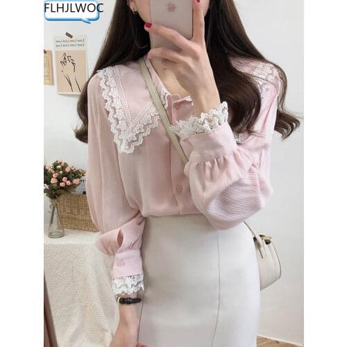 FLHJLWOC Openwork Blouses