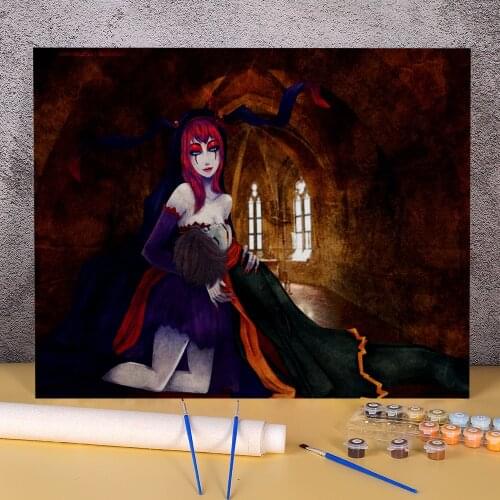 Cartoon Girl Woman Paint By Numbers Package Acrylic Paints 40*50 Painting On Canvas Home Decor For Kids Wall Handicraft