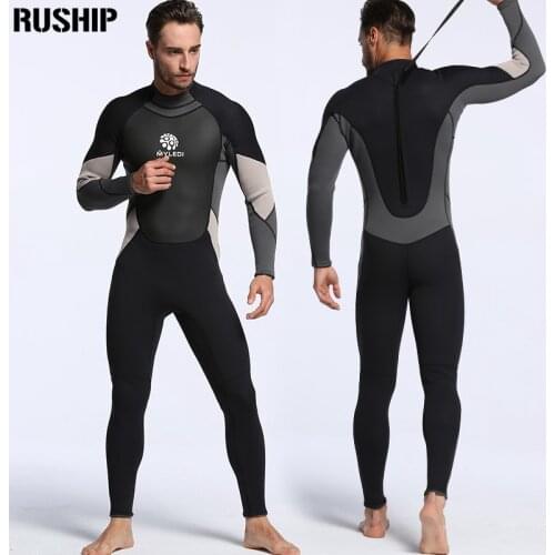 Professional 3mm Men Neoprene diving suits warm keeping Rash Guards swimwear long sleeve Spearfishing snorkeling one piece