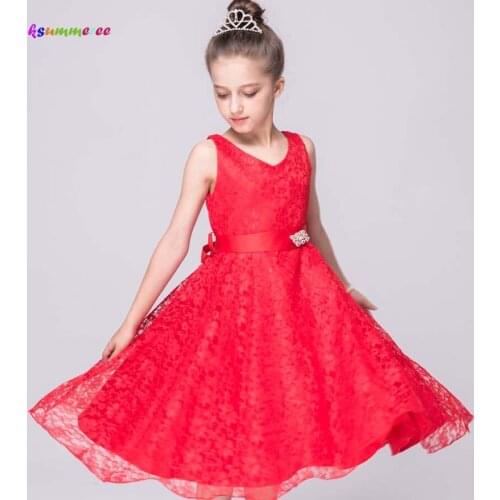 Lace Flower Girls Dress for Birthday Party Wedding Dress Children Princess Clothing Kids Baby Evening Prom Gown Dress