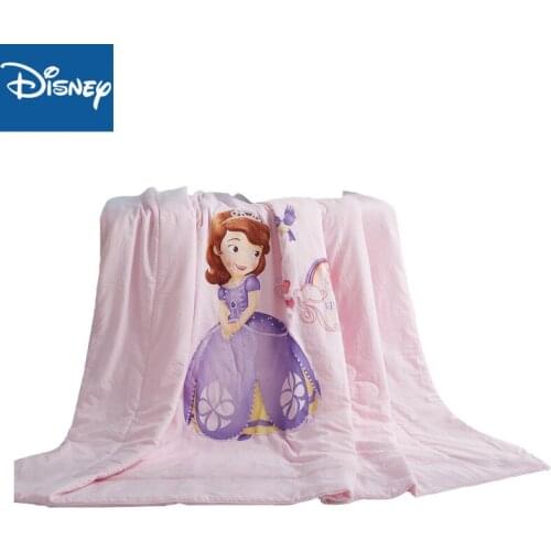 Disney summer quilt air conditioner comforter for kids bed decor 150x200cm 100% polyester sophia pink princess hot sale discount