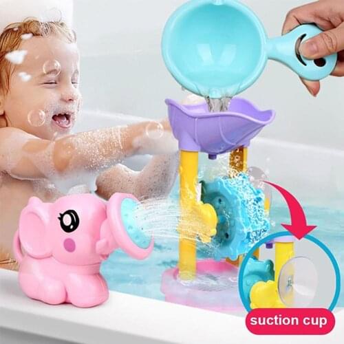 Lovely Cartoon Elephant Sprinkler Waterwheel Baby Kids Swimming Tub Bathing Toy