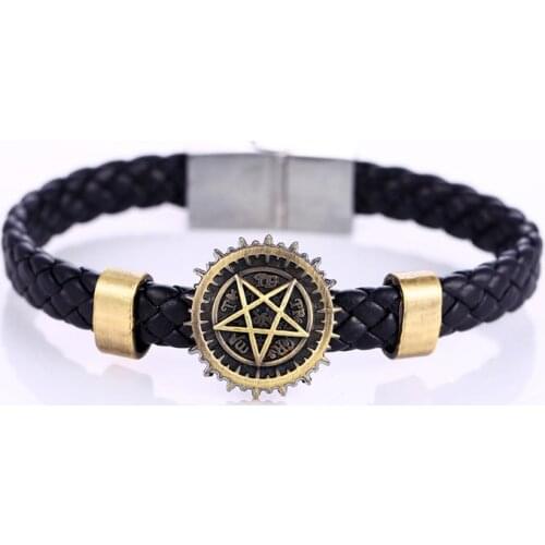 MOSU Hot Animation Black Butler Alloy Bracelets Ciel eye Weave leather bracelet & Bangle cosplay jewelry
