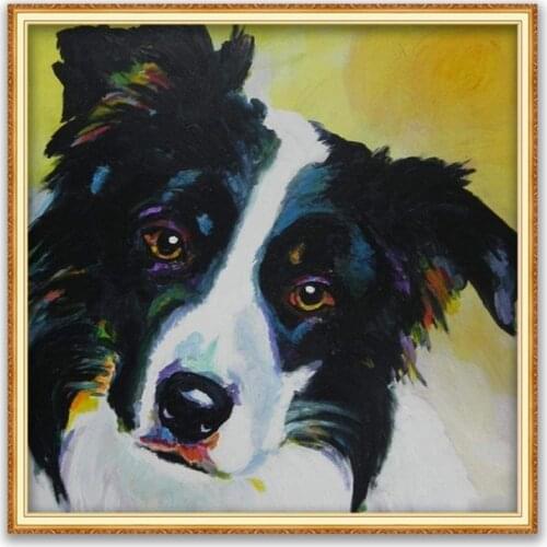 Animal Border Collie DIY Embroidery Cross Stitch 11CT Kits Craft Needlework Set Cotton Thread Printed Canvas Home Decoration