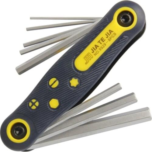 Folding Hexagonal Wrench Set Chrome Vanadium Steel 1.5/2/2.5/3/4/5/6/8mm Spanner Repair Hand Tools