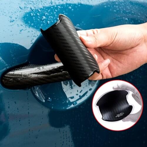 Carbon Fiber Car Door Handle Scratch Sticker For BMW MINI Cooper S Car Wrist Protective Film F54 F55 F56 F60 R55 R56 R60